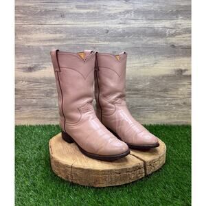 Justin Women - Size 7.5B - Vintage Soft Pink Roper Cowboy Boots Style L3065